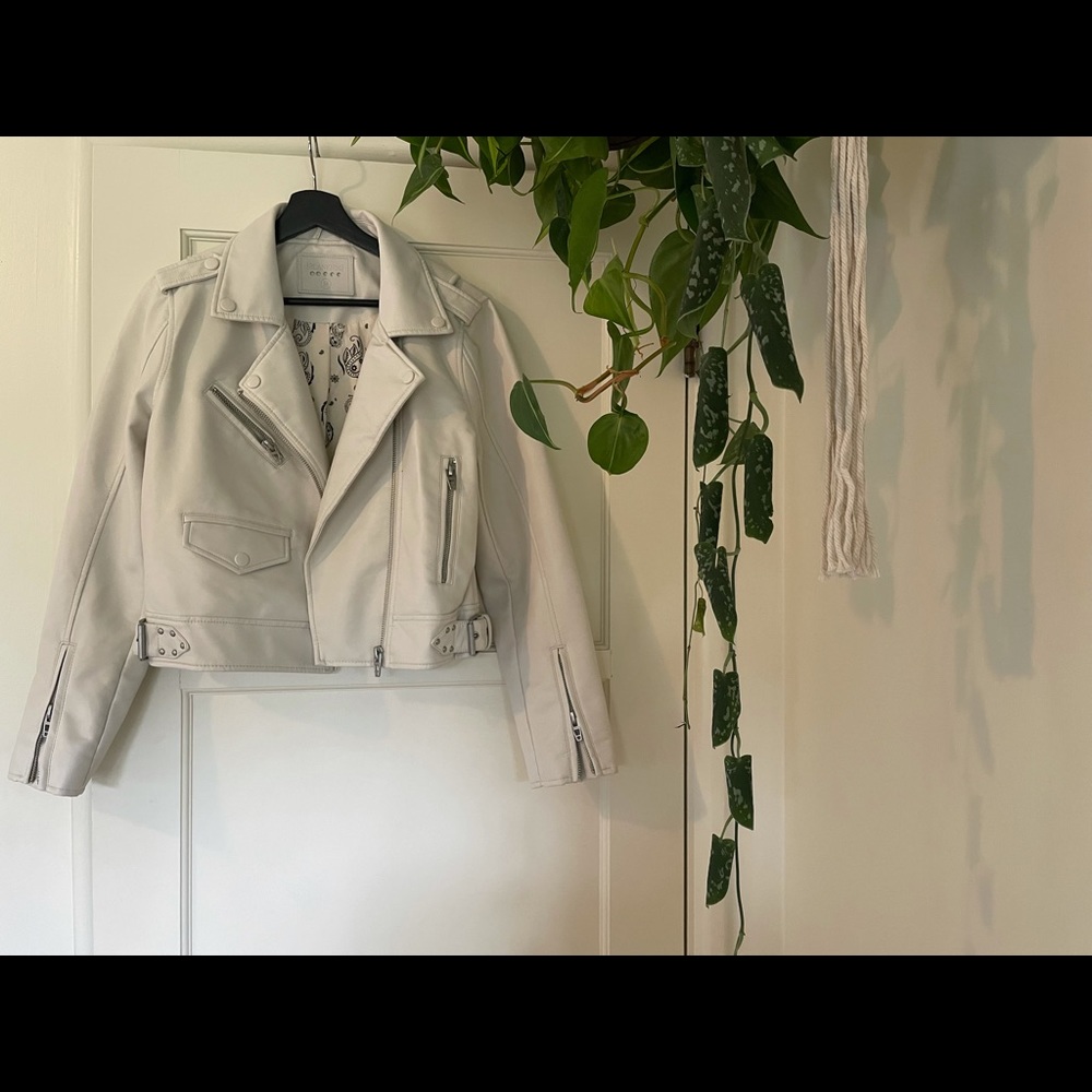 White motorcycle biker jacket
